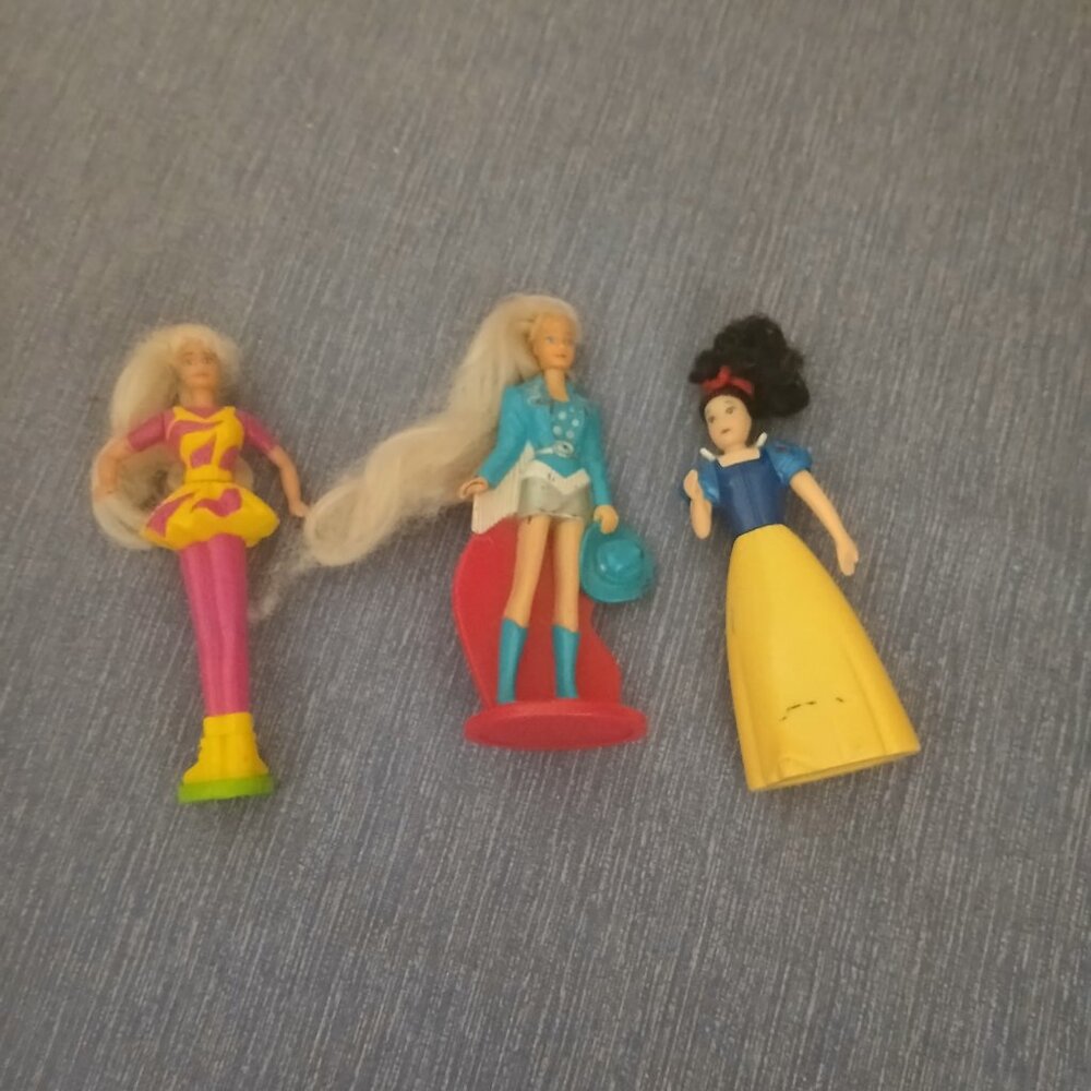 McDonald’s Vintage Happy Meal Western Stampin Barbie + Snow White set of 3 Dolls